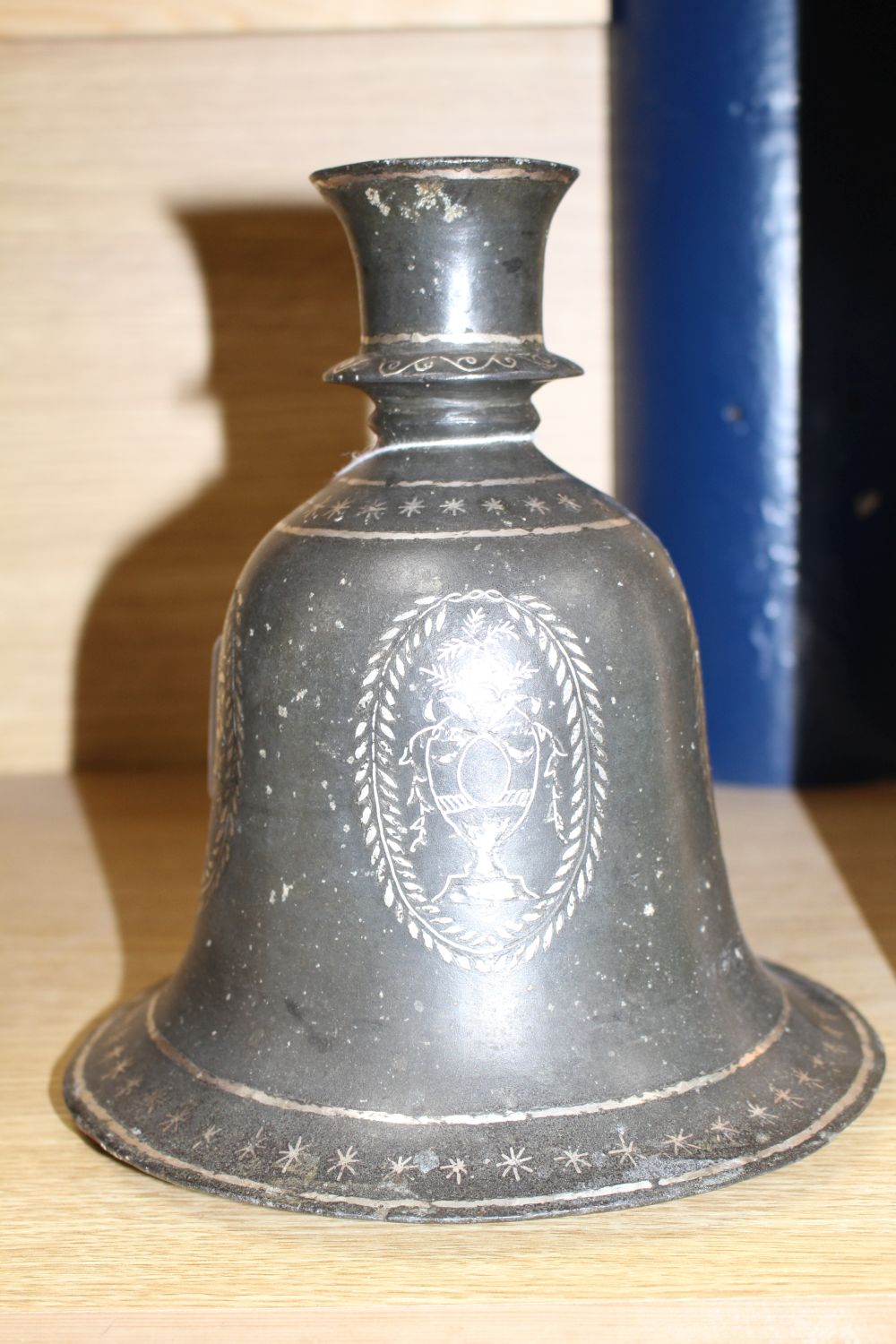 A late 18th century bidri ware huqqa base for the English market, H.8.5in.